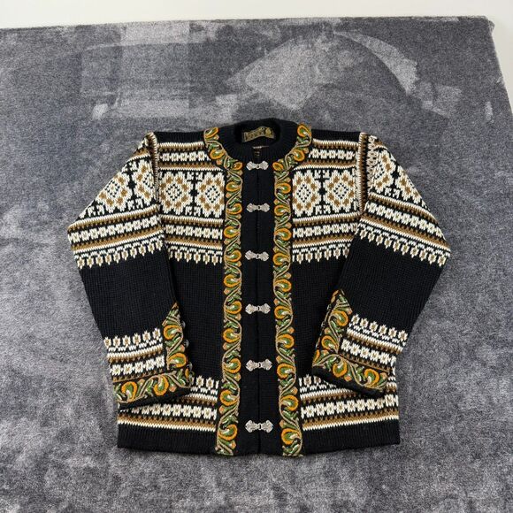 Vtg Nordstrikk Virgin Wool Cardigan Embroidered Made In Norway Women's M/L* - Picture 1 of 11